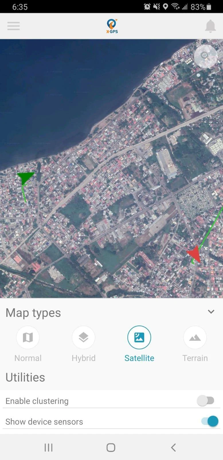 X-GPS screenshot